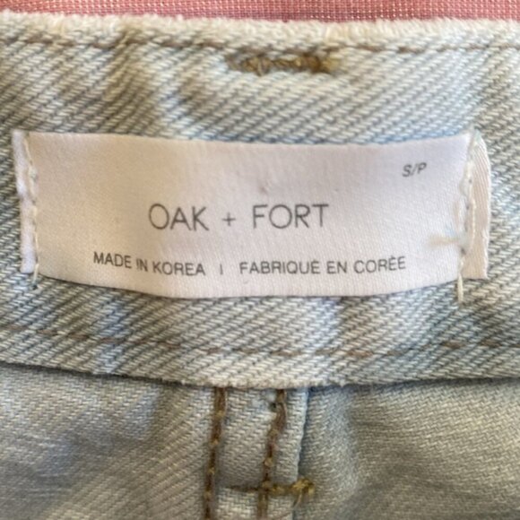 Oak & Fort Blue High Rise Cut off Jean shorts Size small - Picture 10 of 12